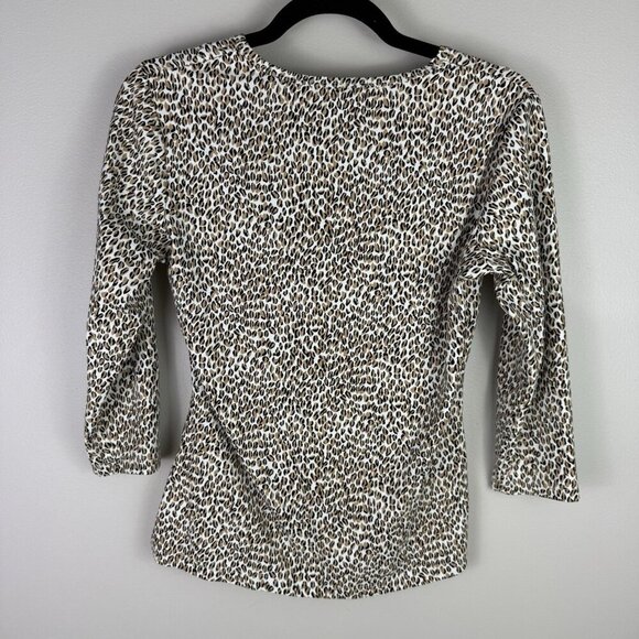 J.McLaughlin Top Catalina Cheetah Print Knit Jersey Crew Neck Top Size Small - Picture 8 of 10